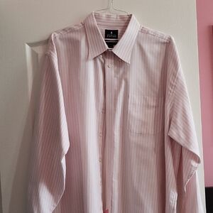Stafford Men's Pink Striped Shirt